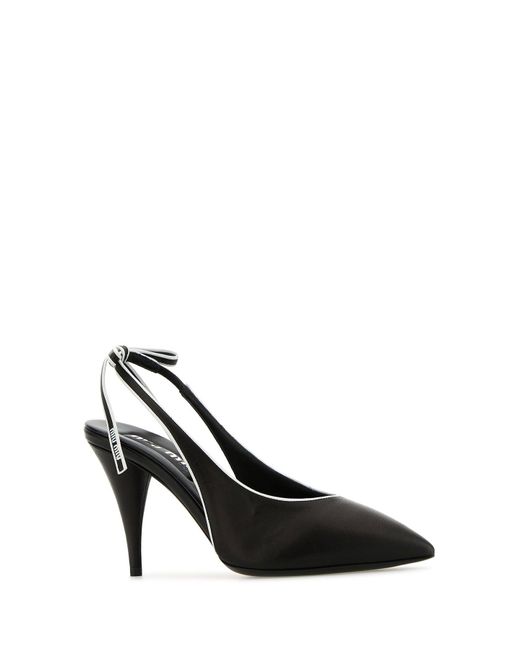 Scarpe con tacco in pelle nera di Miu Miu in Black