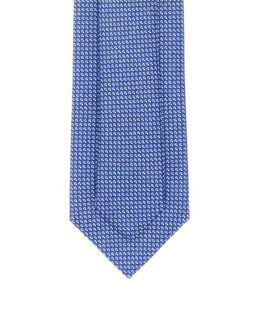 Brioni Blue Embroidered Silk Tie for men