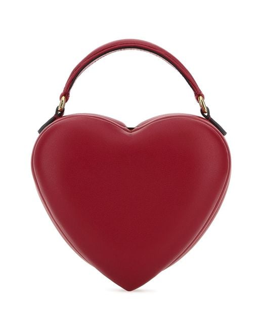Moschino Red Nappa Leather Love Me Bag Handbag