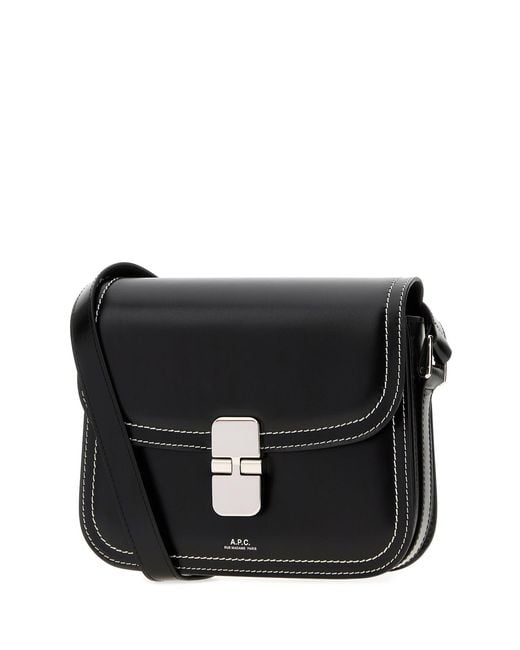 A.P.C. Black Leather Small Grace Shoulder Bag