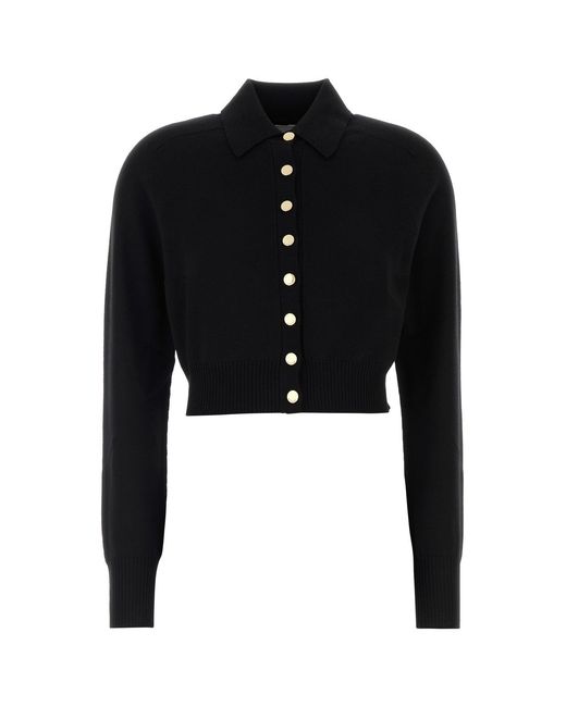 Sportmax Black Cropped Button-Down Cardigan