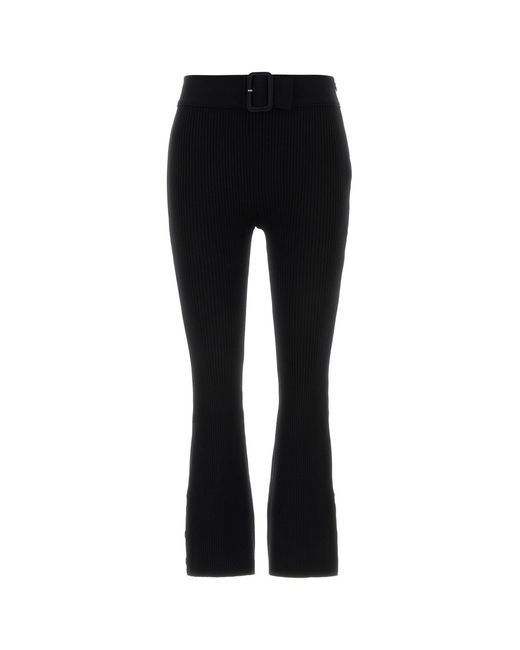 Courreges Black Capri Rib Knit Pants
