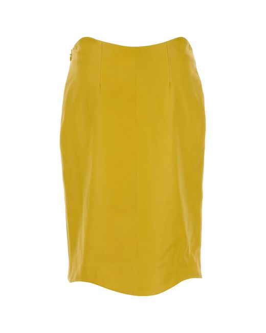 Alaïa Yellow Leather Skirt