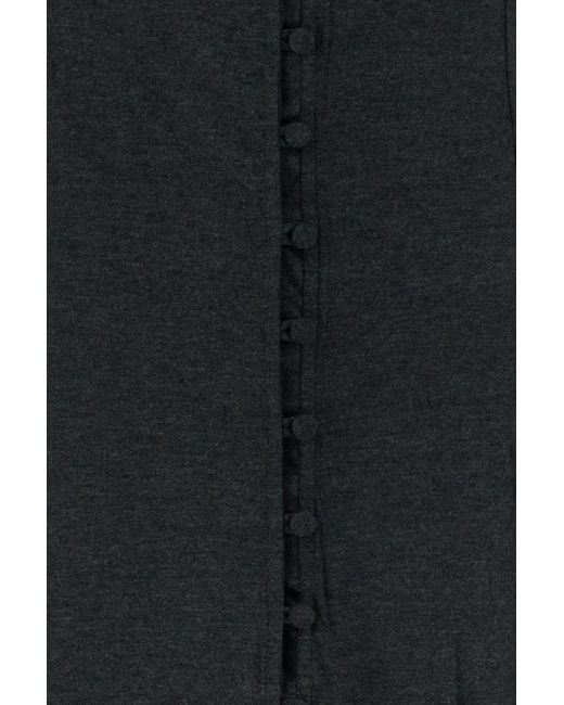 Ganni Black Modal Jersey Long Sleeve Maxi Tie Dress