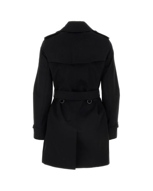 Trench in cotone nero di Burberry in Black