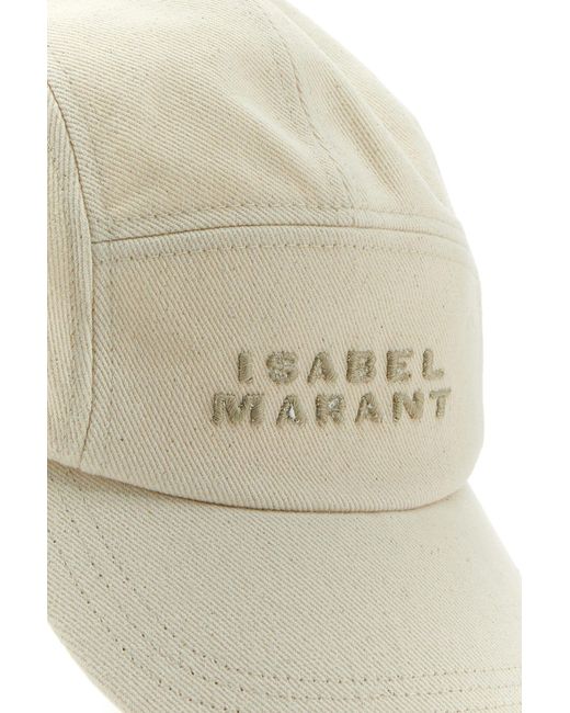 Isabel Marant White Malange Ivory Cotton Tedji Baseball Cap