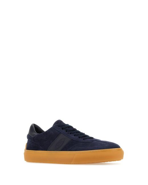 Tod's Navy Blue Suede Sneakers for men