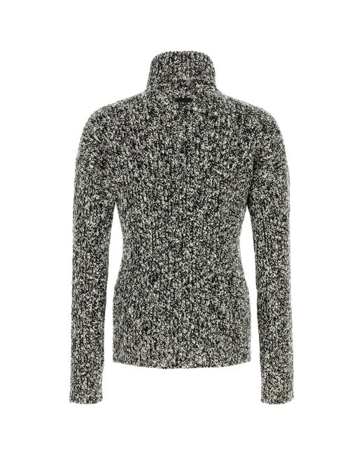 Dolce & Gabbana Black Two-tone Wool Blend Sweater for men