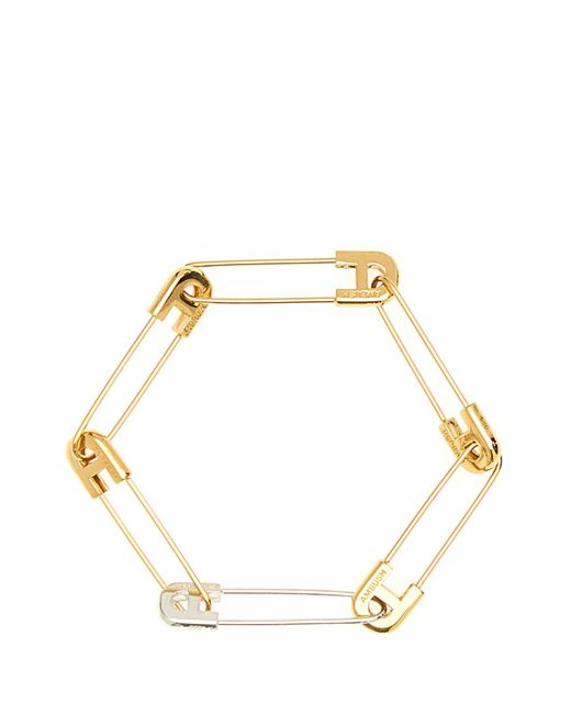 Ambush Metallic Two-Tone Metal A Safety Pin Link Bracelet for men