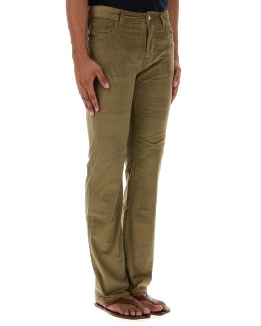 Etro Army Green Stretch Corduroy Pant for men