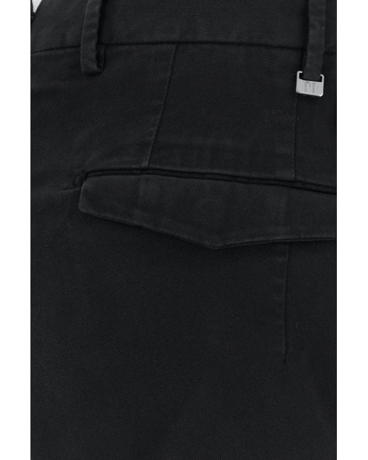 PT Torino Black Stretch Cotton Pant for men