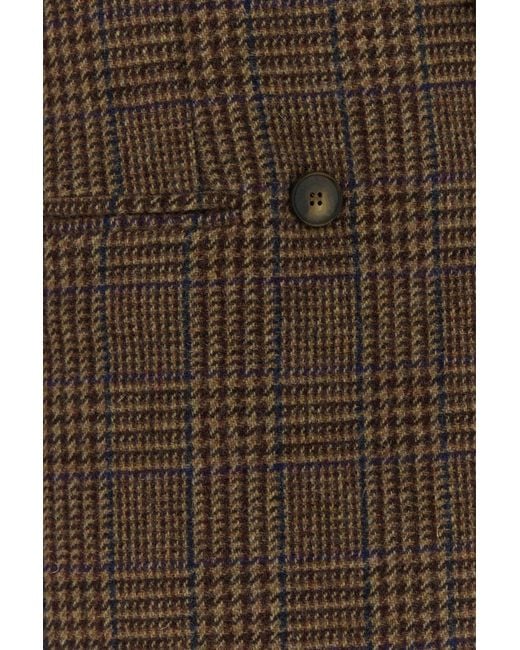 LE SULLY STUDIO Brown Embroidered Flannel Blazer