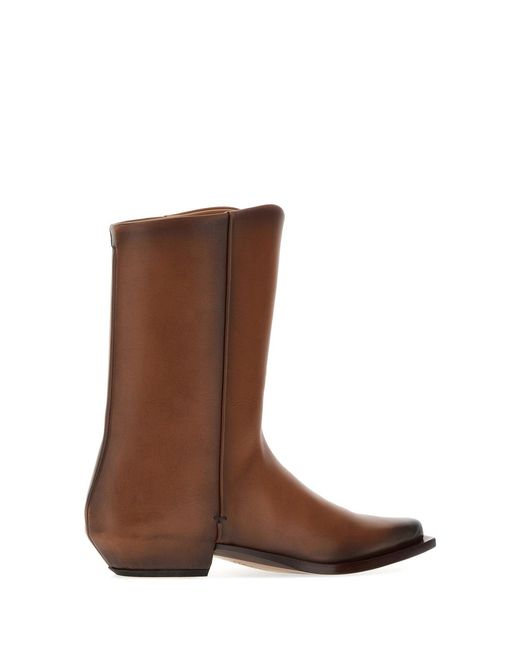 Calvin Klein Brown Leather Cheer Boots