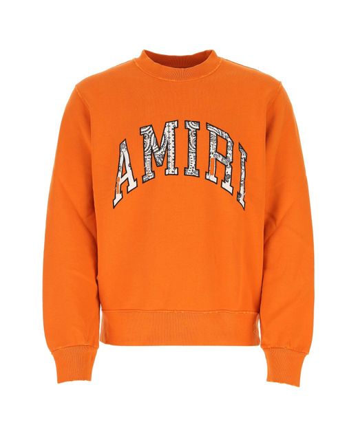 Amiri Orange Cotton Oversize Sweatshirt for men