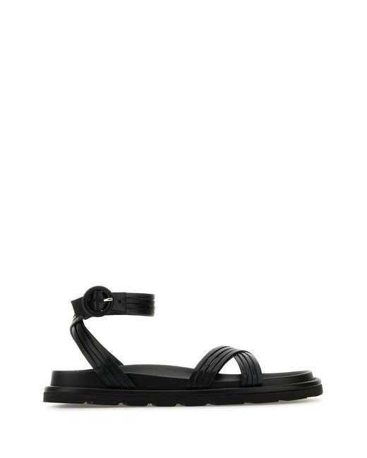 Gianvito Rossi Black Nappa Leather Lianne Sandals