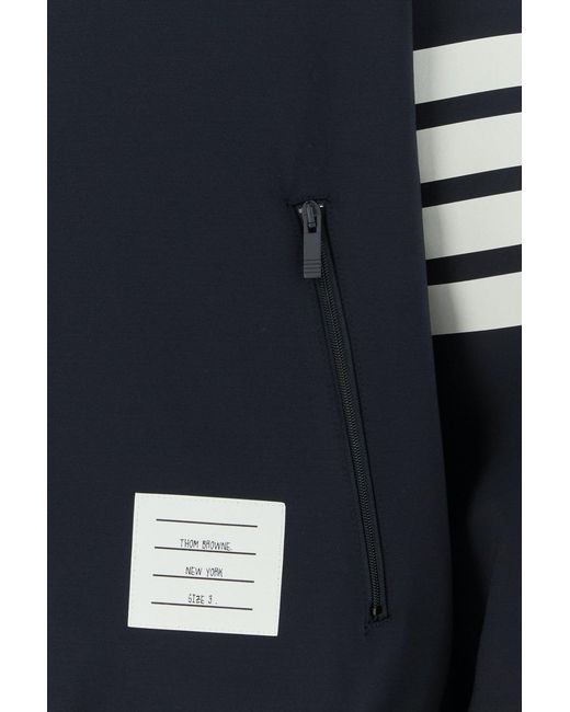 Thom Browne Blue Midnight Stretch Viscose Blend Bomber Jacket for men
