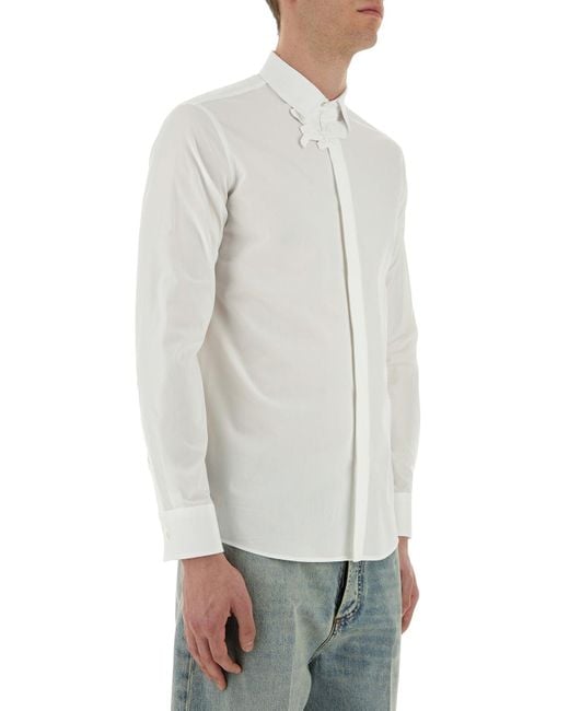 Camicia in popeline bianco di Valentino Garavani in White da Uomo