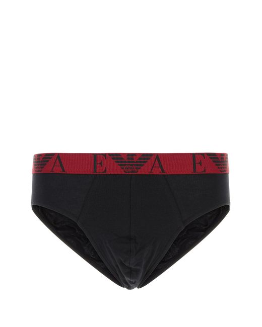 Set di slip in cotone stretch nero di Emporio Armani in Black da Uomo
