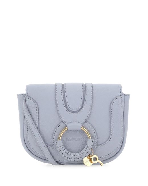 See By Chloé Lightblue Leather Mini Hana Crossbody Bag Lightblue in