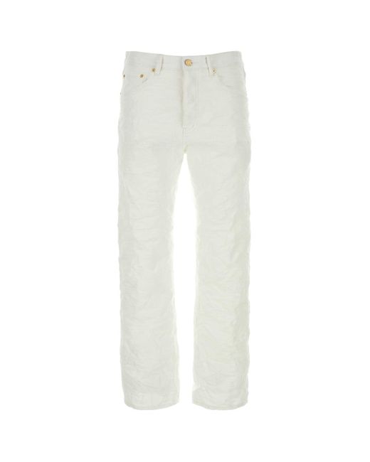 Purple Denim White Jeans for men