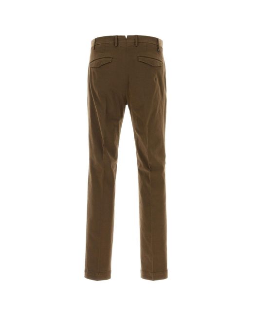 PT Torino Brown Stretch Cotton Pant for men