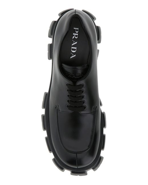 Prada Leather Monolith Lace-up Shoes in Black for Men - Save 8 