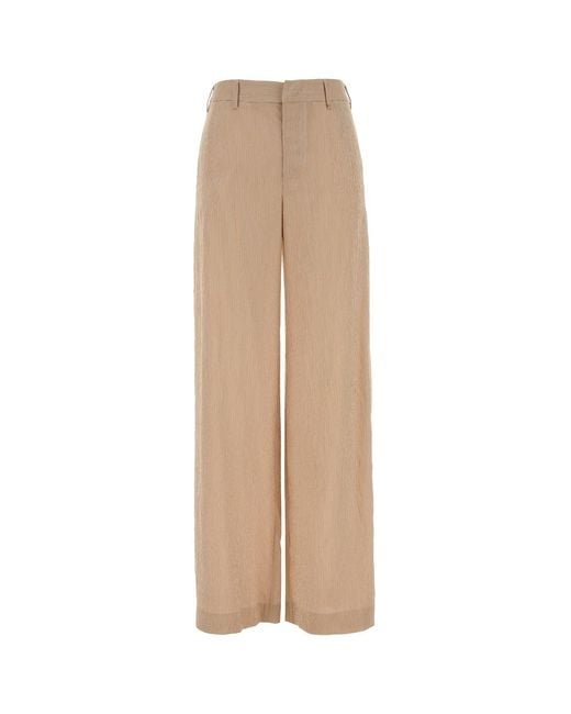PT Torino Natural Embroidered Viscose Blend Lorenza Wide-leg Pant