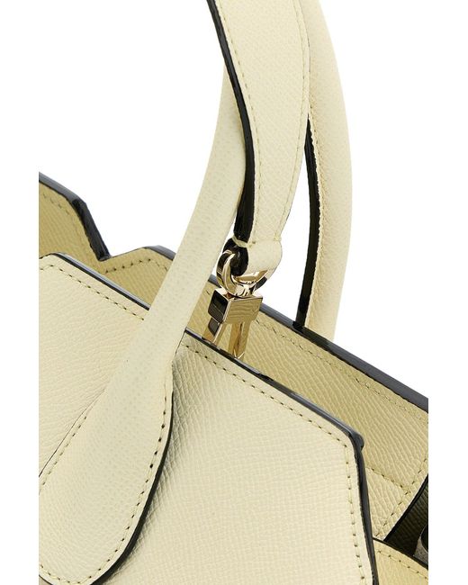 Valextra Natural Ivory Leather Medium Milano Shopping Bag