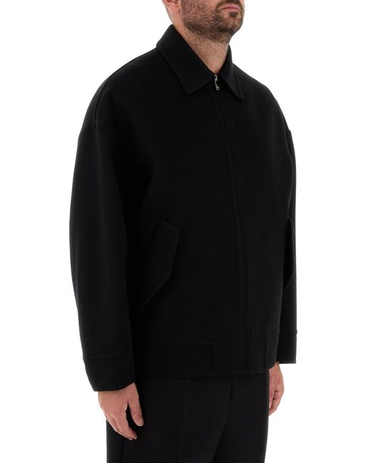 Valentino Garavani Black Wool Blend Oversize Jacket for men