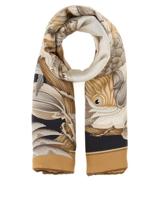 Ferragamo Multicolor Printed Silk Foulard