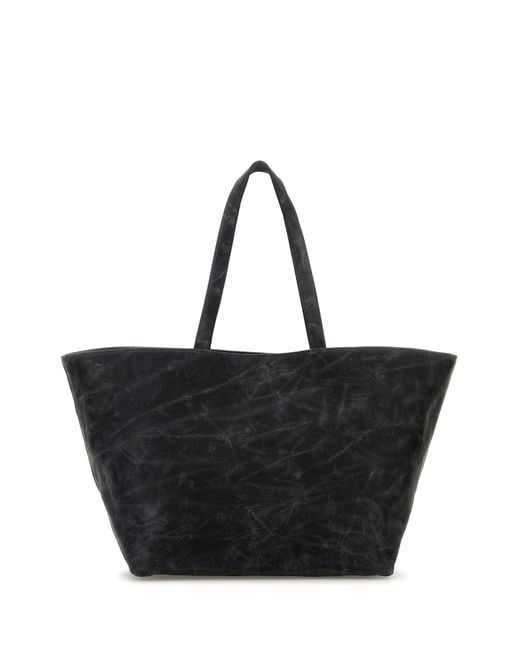 Borsa shopping Punch piccola in pelle grigio scuro di Alexander Wang in Black