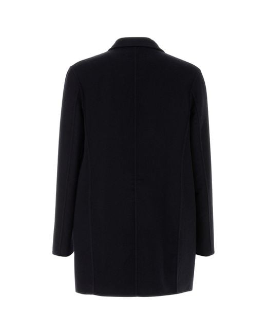 Jil Sander Black Midnight Blue Cashmere Blend Coat for men