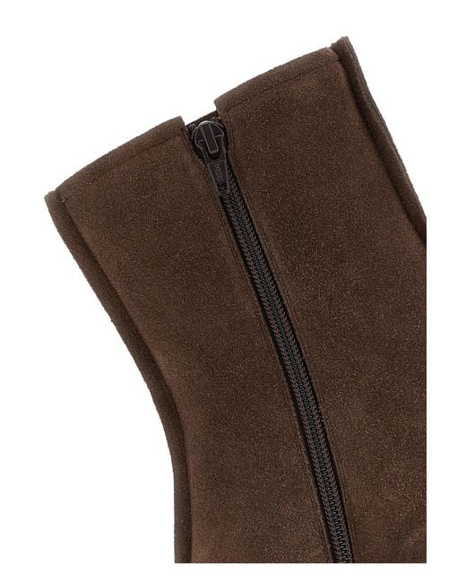 MM6 by Maison Margiela Brown Suede Anatomic Ankle Boots