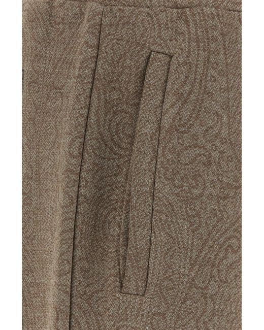 Etro Brown Printed Jersey joggers for men