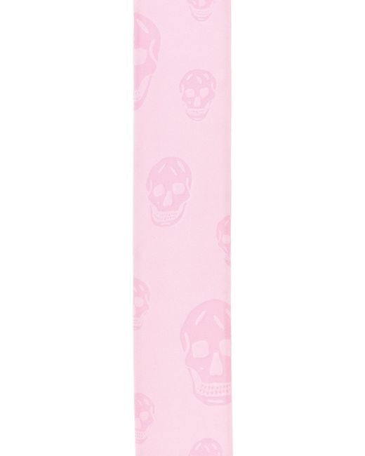 McQueen Pink Printed Silk Foulard