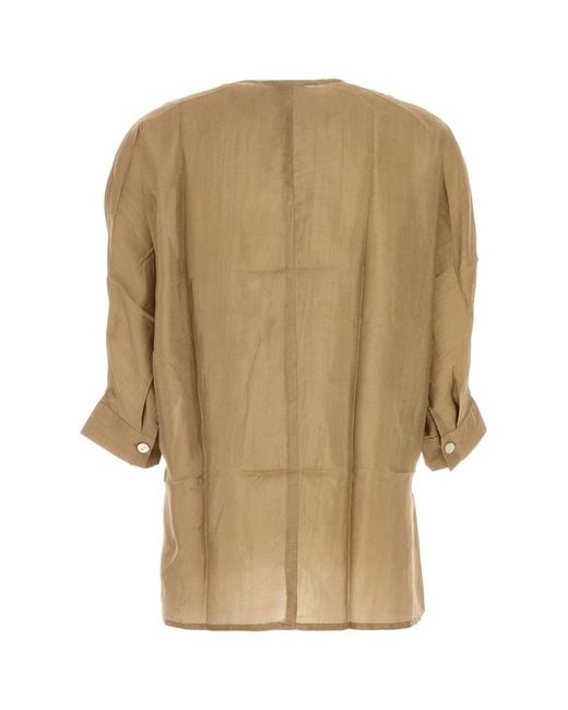 THE ROSE IBIZA Natural Camel Silk Endochina Blouse