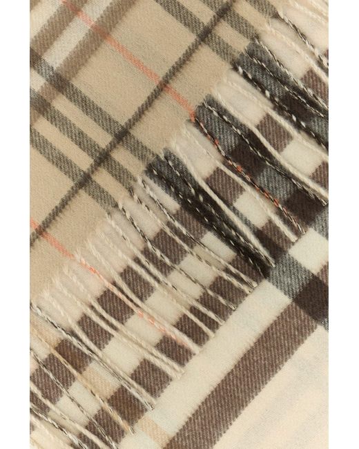 Sciarpa in cashmere ricamato di Burberry in Natural
