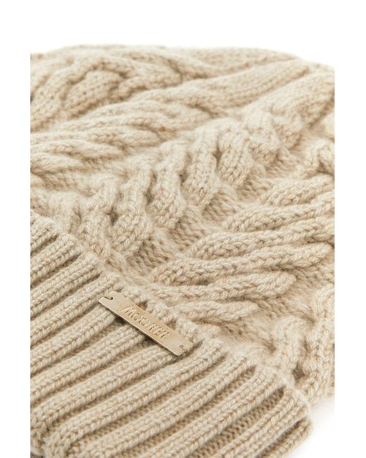 Cuffia Maria in cashmere beige di Moorer in Natural
