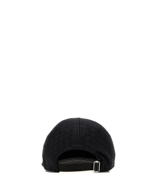 McQueen Black Nylon Baseball Cap for men