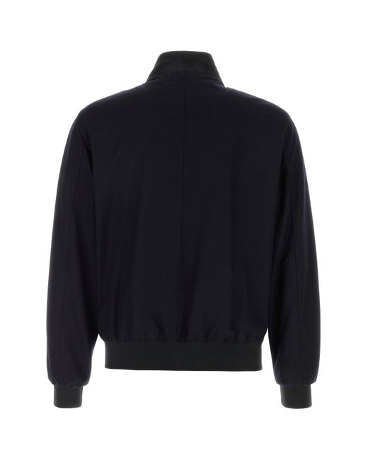 Moorer Black Midnight Blue Velvet Axten Bomber Jacket for men