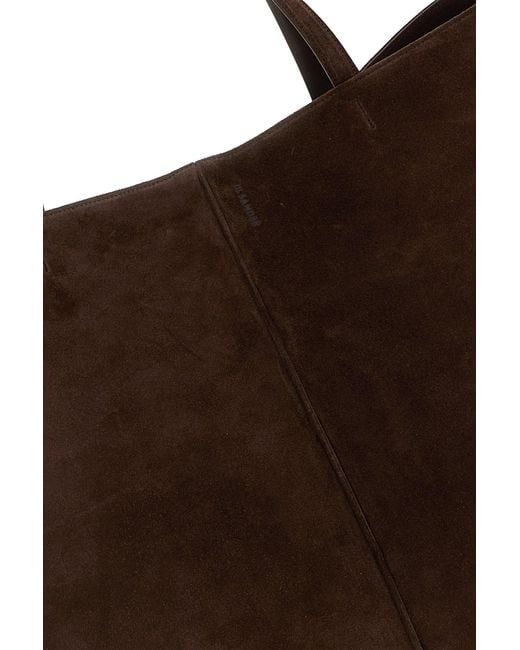 Jil Sander Brown Suede Linea Xl Shopping Bag