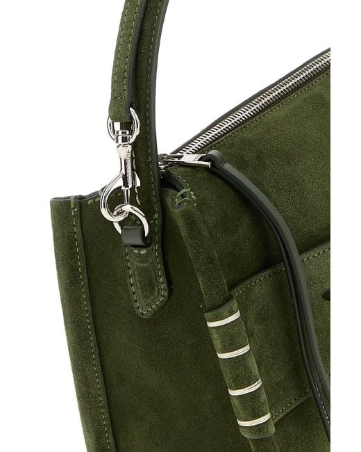 J.W. Anderson Green Jw Anderson Suede Small Loafer Handbag