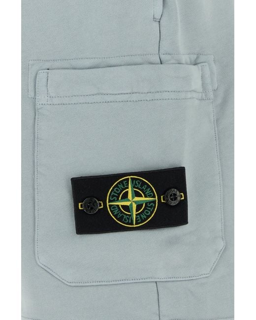Stone Island Gray Powder Pink Cotton Bermuda Shorts for men