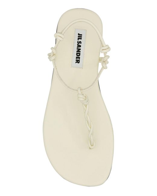 Jil Sander White Leather Tangle Sandals