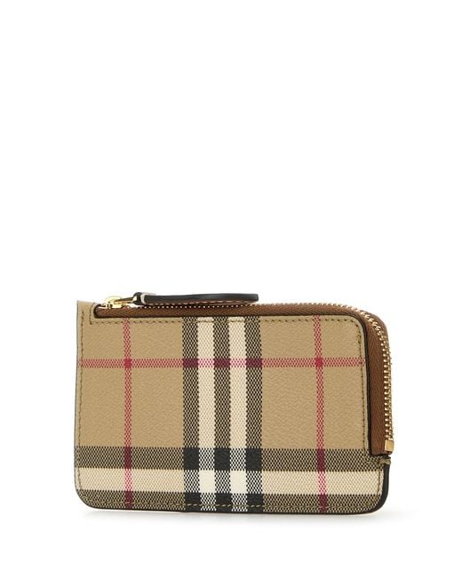 Burberry Natural Printed E-Canvas Card Holderã¢