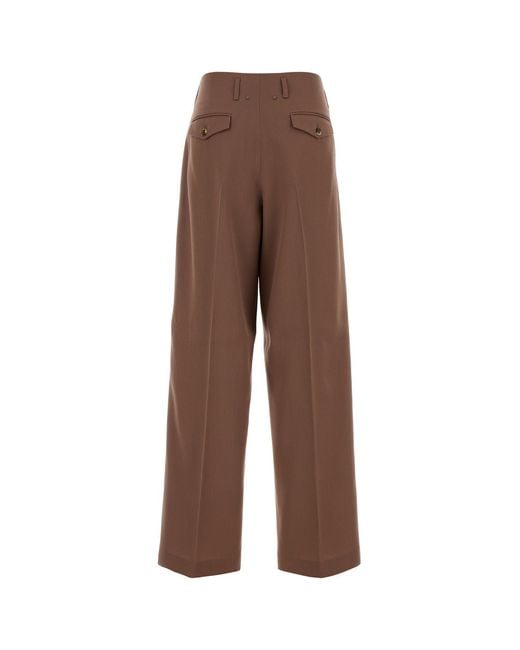 Golden Goose Deluxe Brand Brown Antiqued Pink Wool Wide-leg Pant
