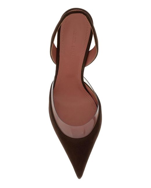 AMINA MUADDI Brown Suede Lara Pumps