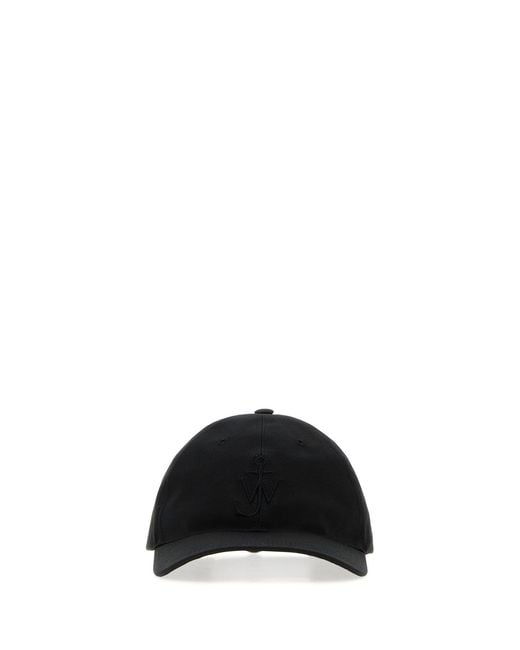 J.W. Anderson Black Gabardine Baseball Cap for men
