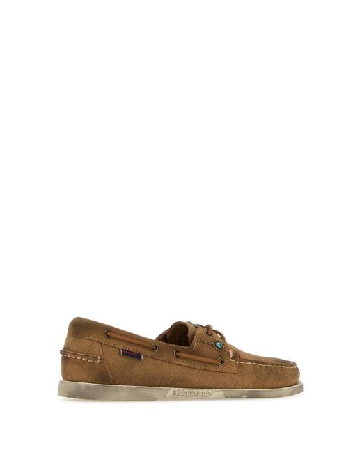 Sebago Brown Camel Suede Portland Flesh Out Loafers for men