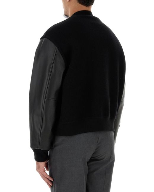 Jil Sander Black Wool Bomber Jacket for men